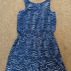 Athleta Girl Blue and White Zebra Print Dress